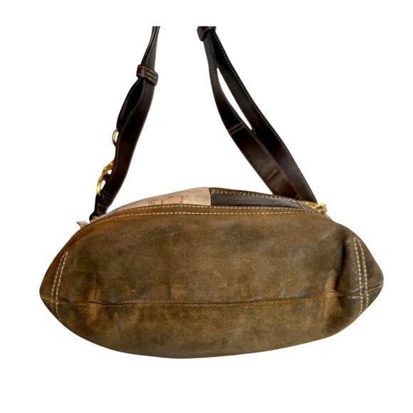 COACH Patchwork Signature Shoulder Bag Brown Multi - Picture 6 of 10